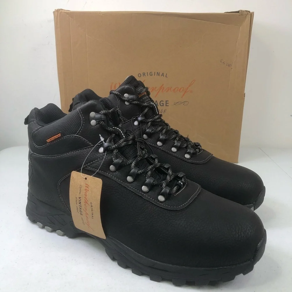 Weatherproof Jason Black Lace Up Hiking Boots